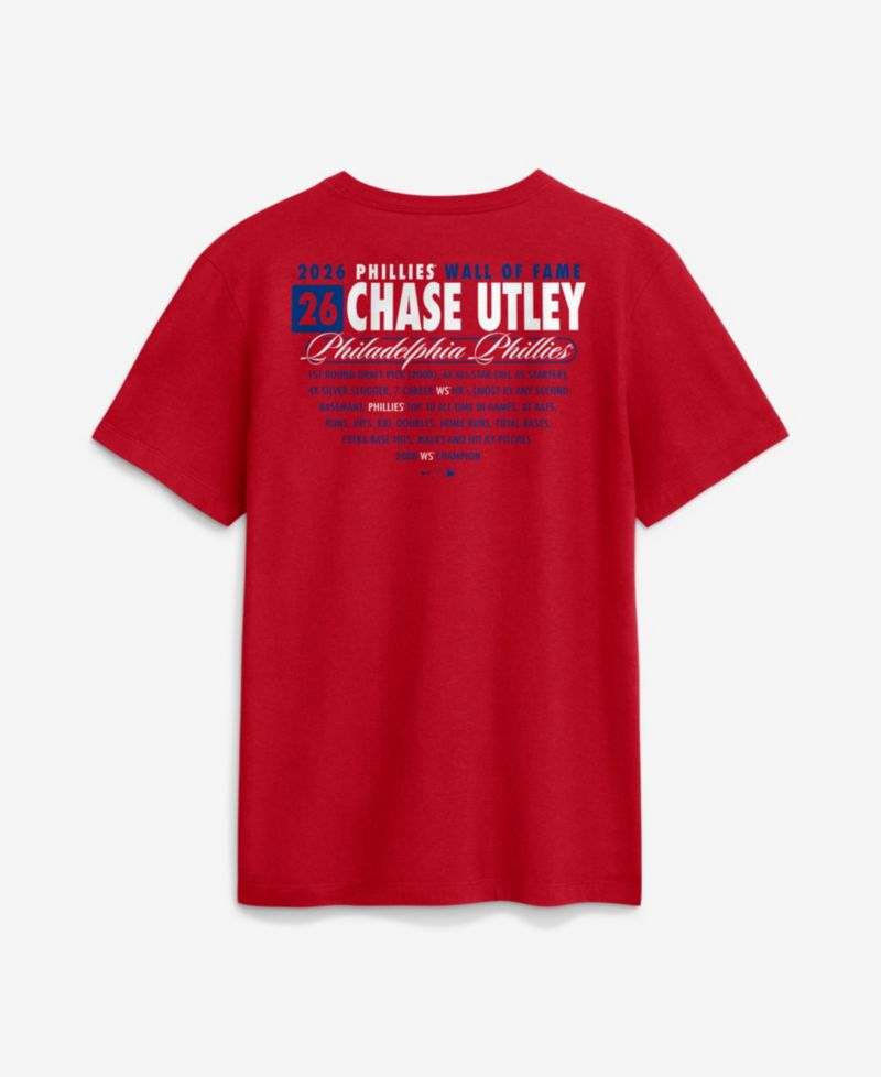 Men's Chase Utley Red Philadelphia Phillies Wall of Fame T-Shirt