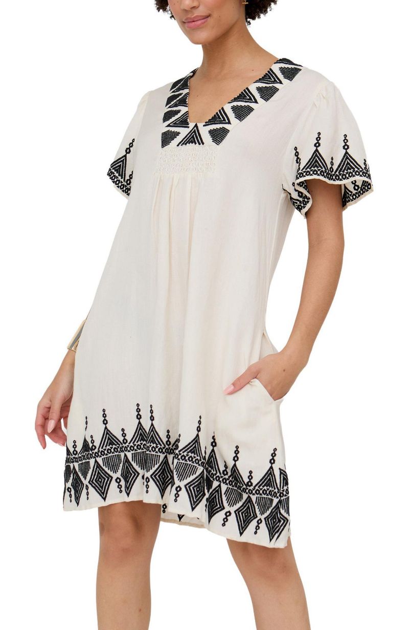 Women's Liberty V-Neck Embroidered Mini Dress
