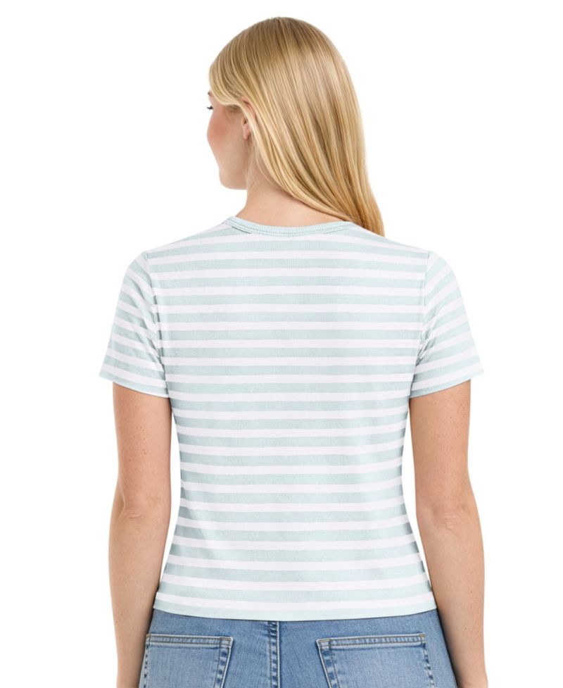 Women's Mint Green Bay Packers Pastels Striped T-Shirt