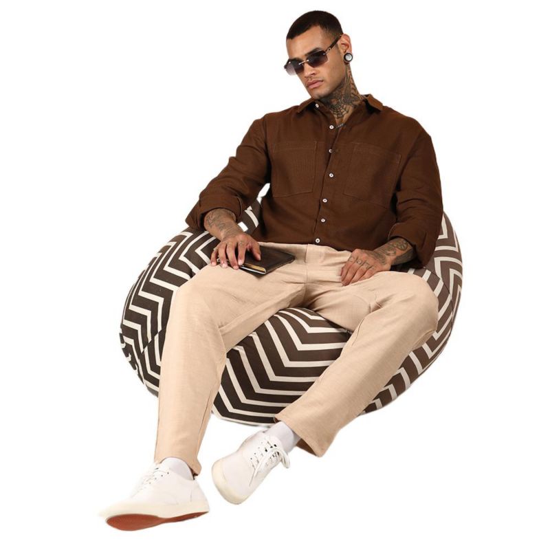 Men's Chocolate Brown Solid Canvas Utility Shirt