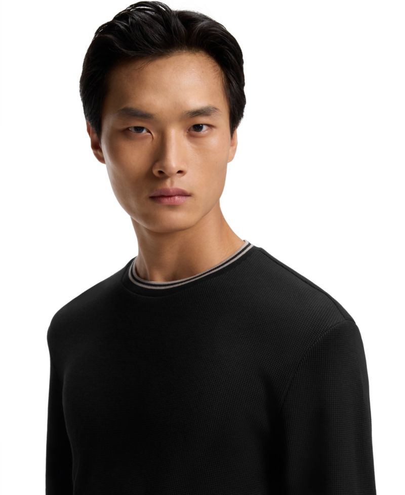 Men's H-TALLEY 10 Long-Sleeve Waffle-Knit Crewneck T-Shirt