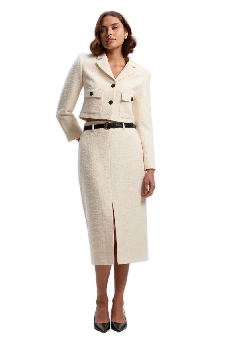 Women's Double Button Tweed Cropped Jacket