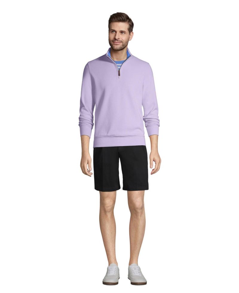Men's No Iron 9" Comfort Waist Pleated Front Chino Short