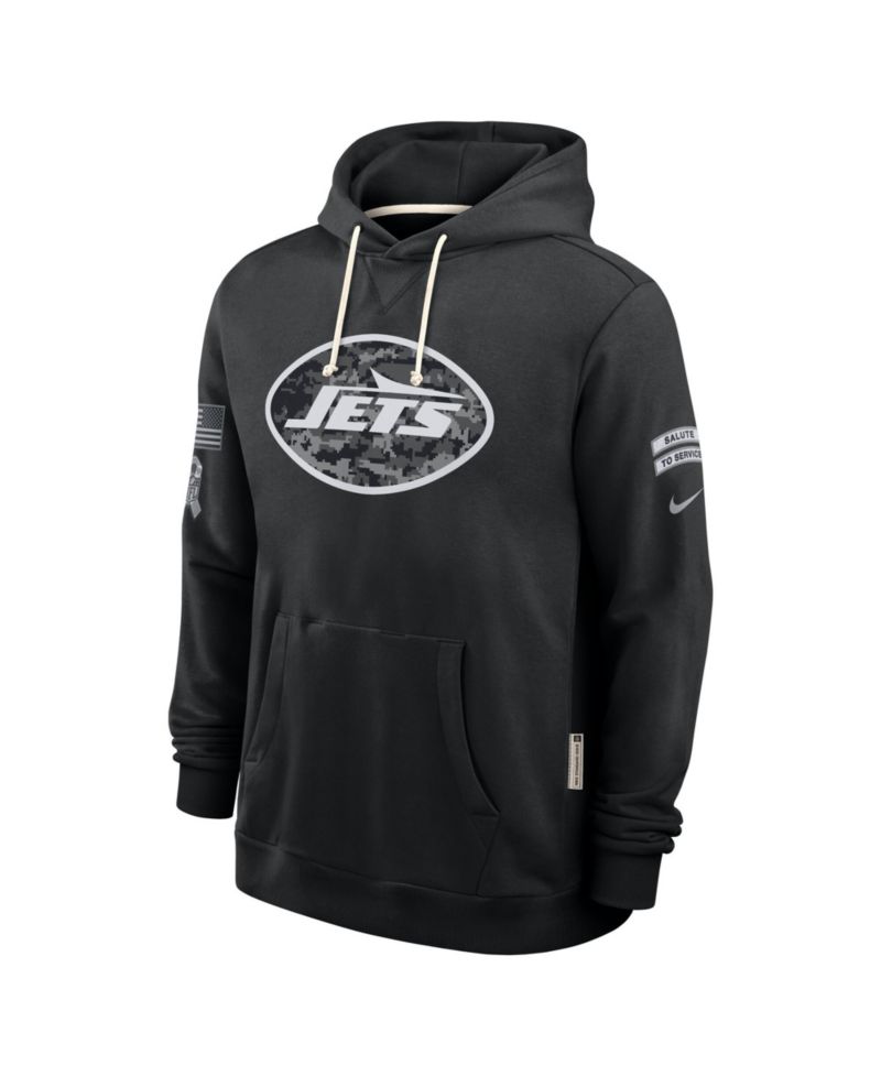 Men's Black New York Jets 2026 Salute to Service Sideline Pullover Hoodie