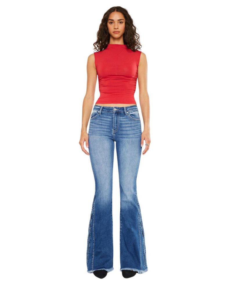 Women's Rila High Rise Flare Frayed Hem Jeans