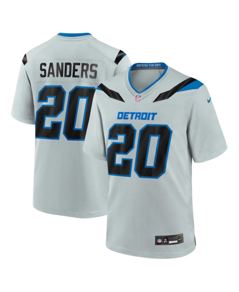 Men's Barry Sanders Silver Detroit Lions 2026 Rivalries Collection Game Jersey