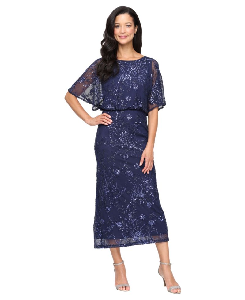 Petite Sequined Blouson Dress
