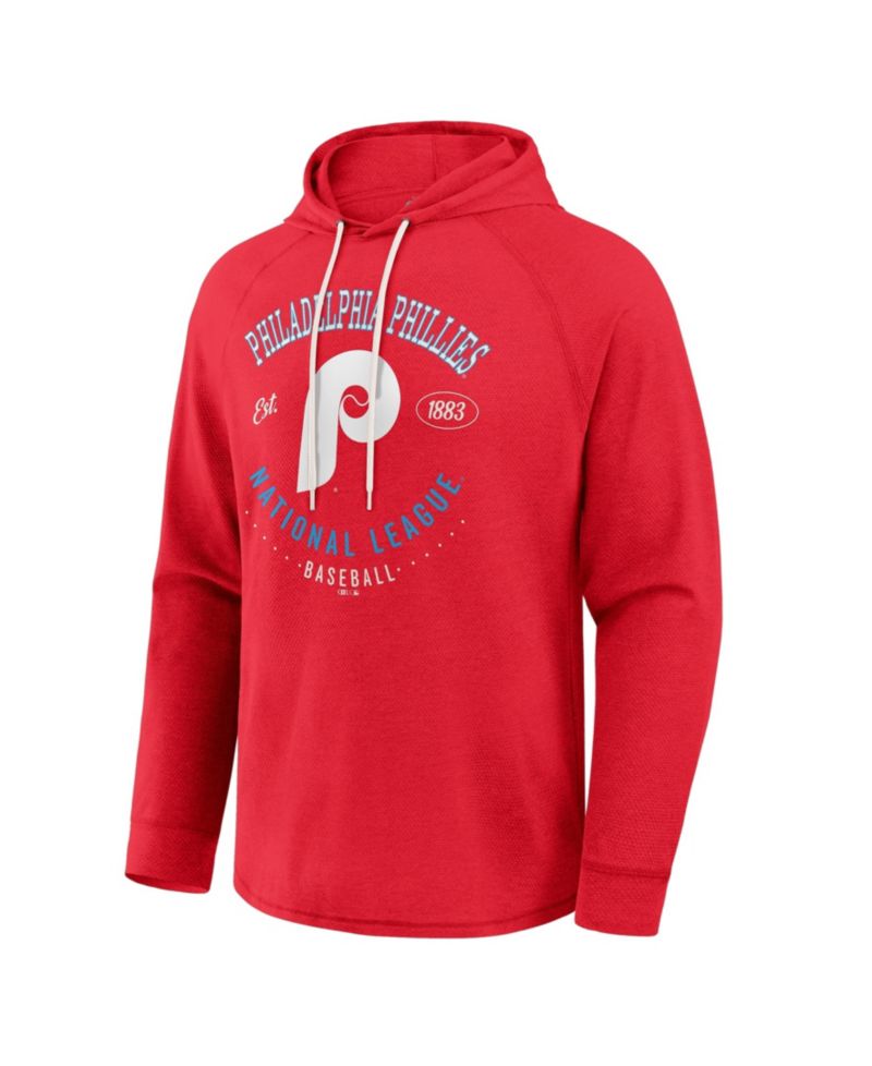 Men's Red Philadelphia Phillies Raglan Hooded Long Sleeve T-Shirt