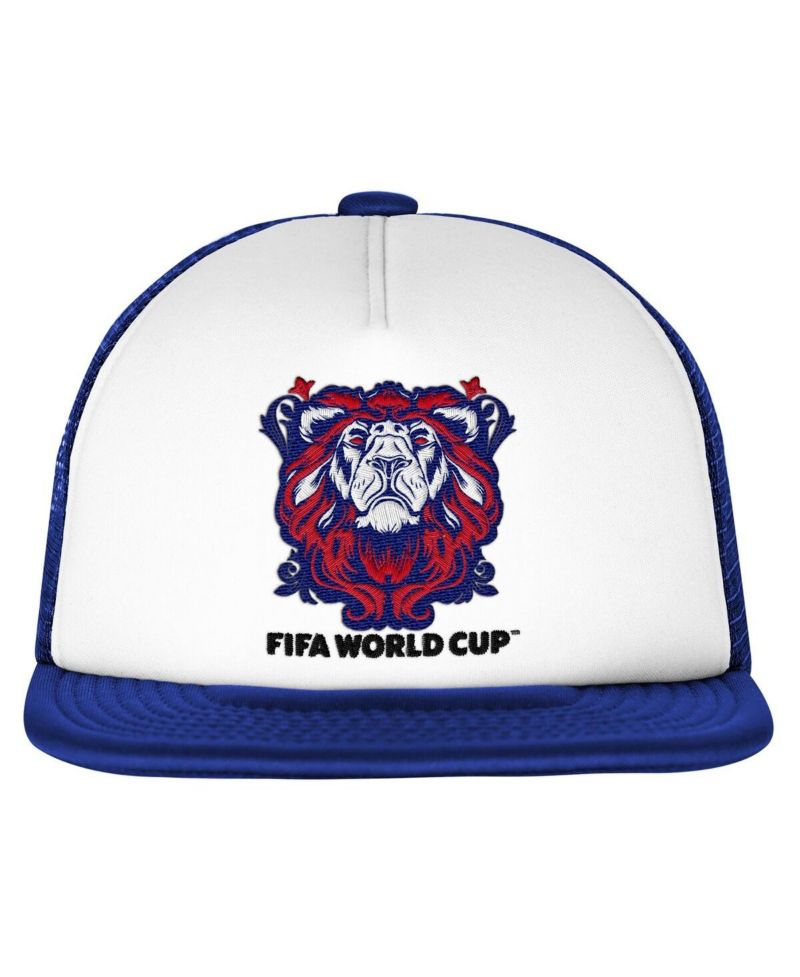 Men's White/Royal England National Team Defender Adjustable Trucker Hat