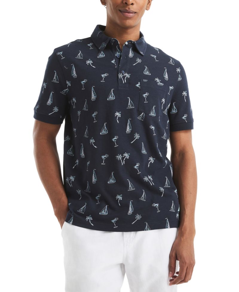 Men's Classic-Fit Sailboat Graphic Polo Shirt