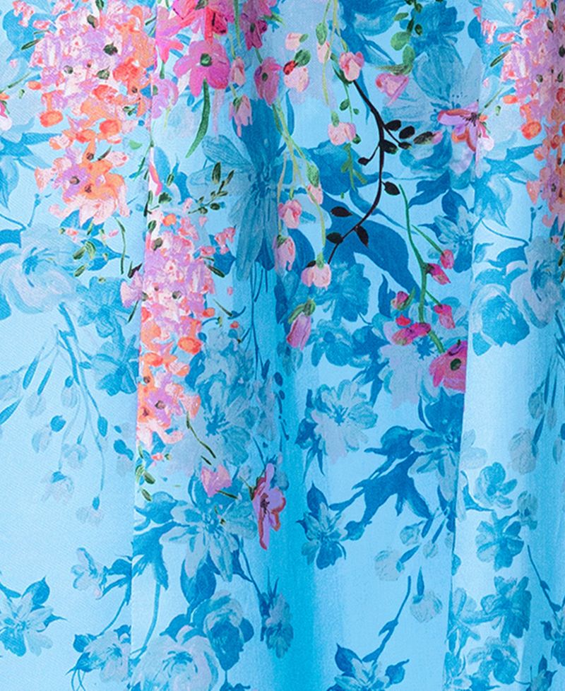 Petite Printed Strapless Ball Gown