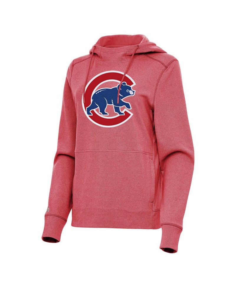 Women's Heather Red Chicago Cubs Justice Pullover Hoodie