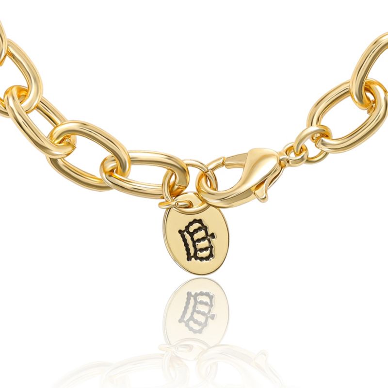 PavÃ© Initial Charm Bracelet - 7.5'' Tone Link