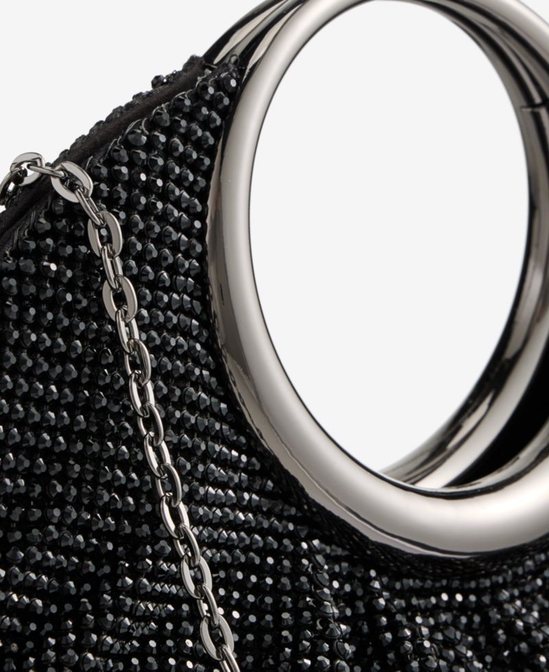 I.N.C International Concepts Ring Handle Diamond Mesh Clutch