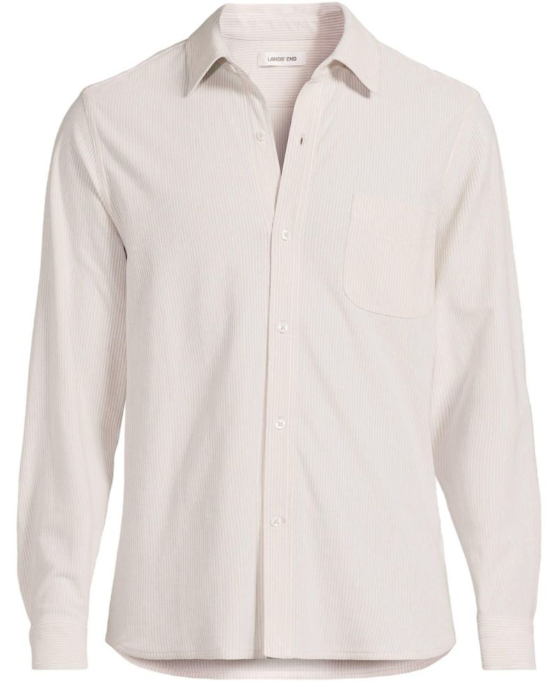 Men's Long Sleeve Knit Button Down Shirt