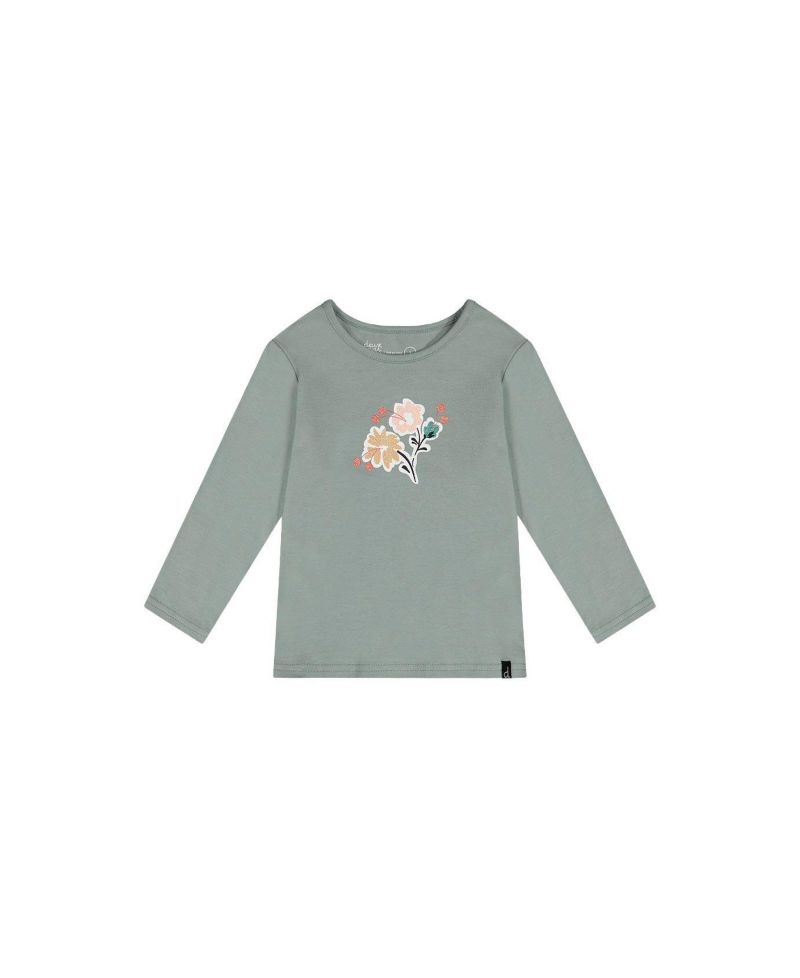 Little and Big Girl(6-8) Cotton Long Sleeve T-Shirt Sage