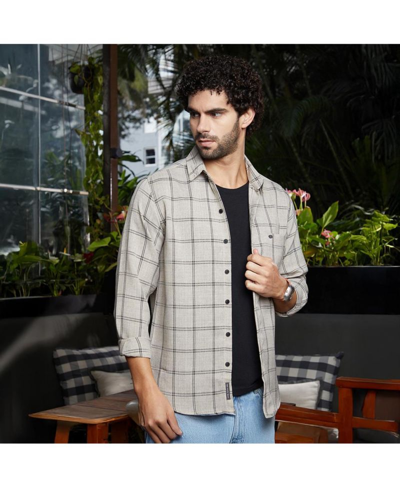 Men's Coin Grey BiGraph-Check Shirt