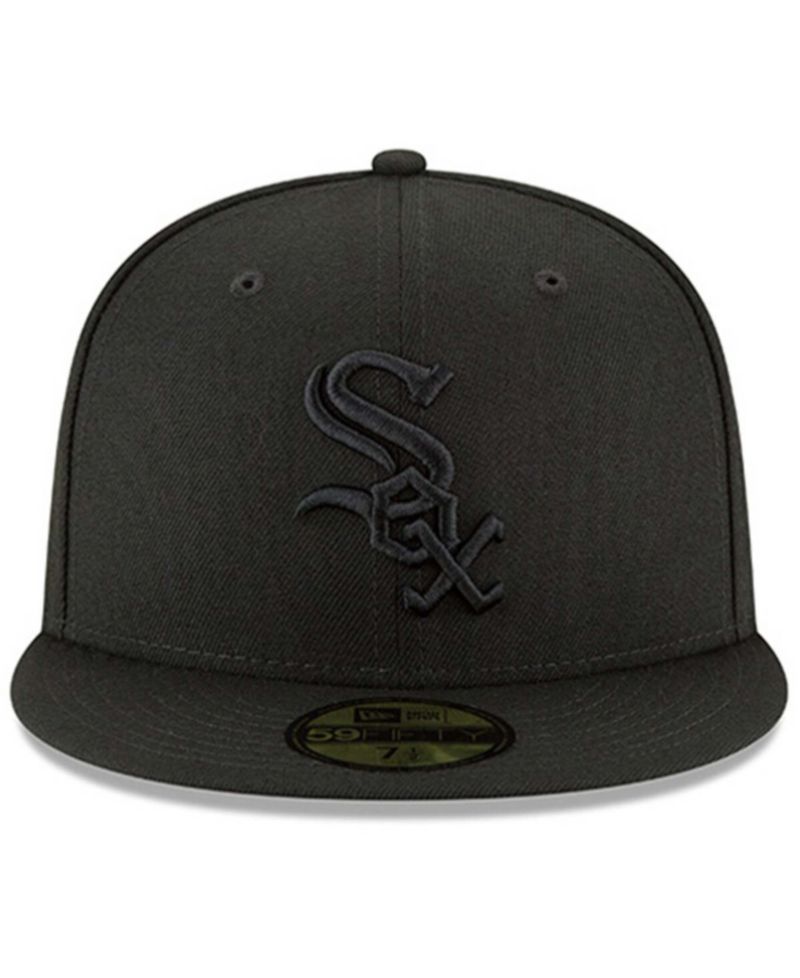 Мужская черная приталенная шляпа с логотипом Chicago White Sox Primary Basic 59 размера "FIFTY" черного цвета