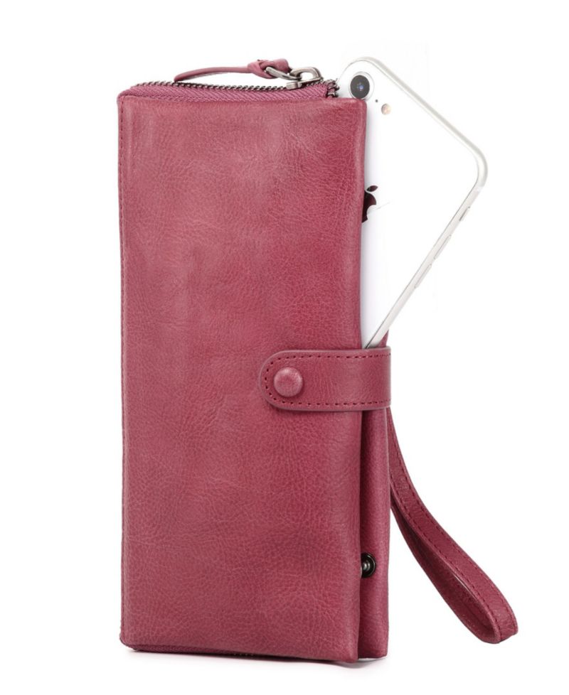 Women's Genuine Leather Snapper Clutch