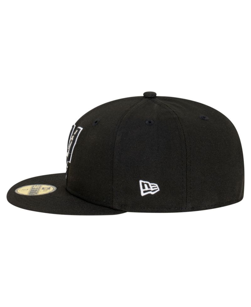Men's Black San Antonio Spurs Team 59FIFTY Fitted Hat