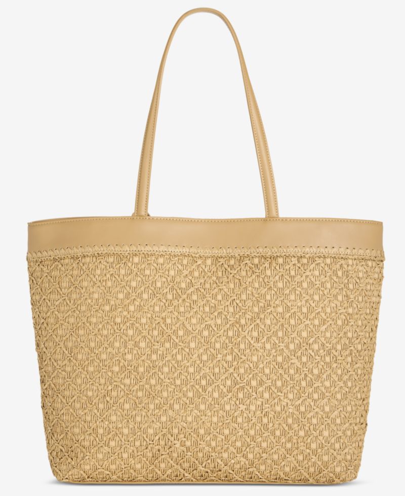 Crochet Straw E/W Large Tote