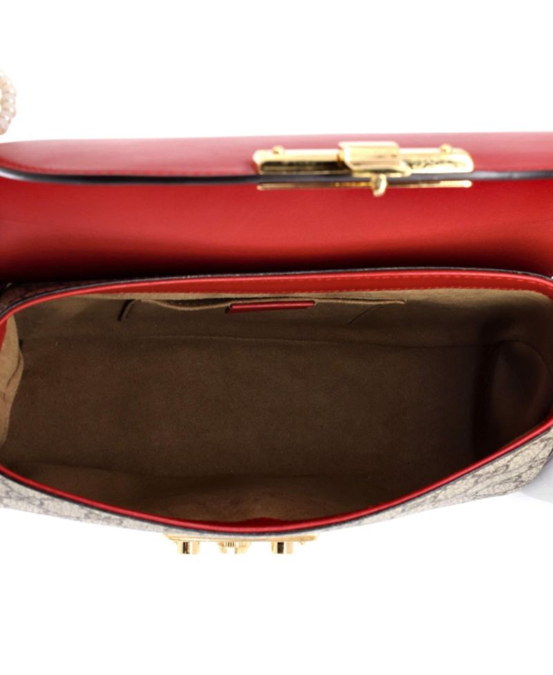 Medium Padlock Saddle Shoulder Bag GG Coated Canvas and Leather