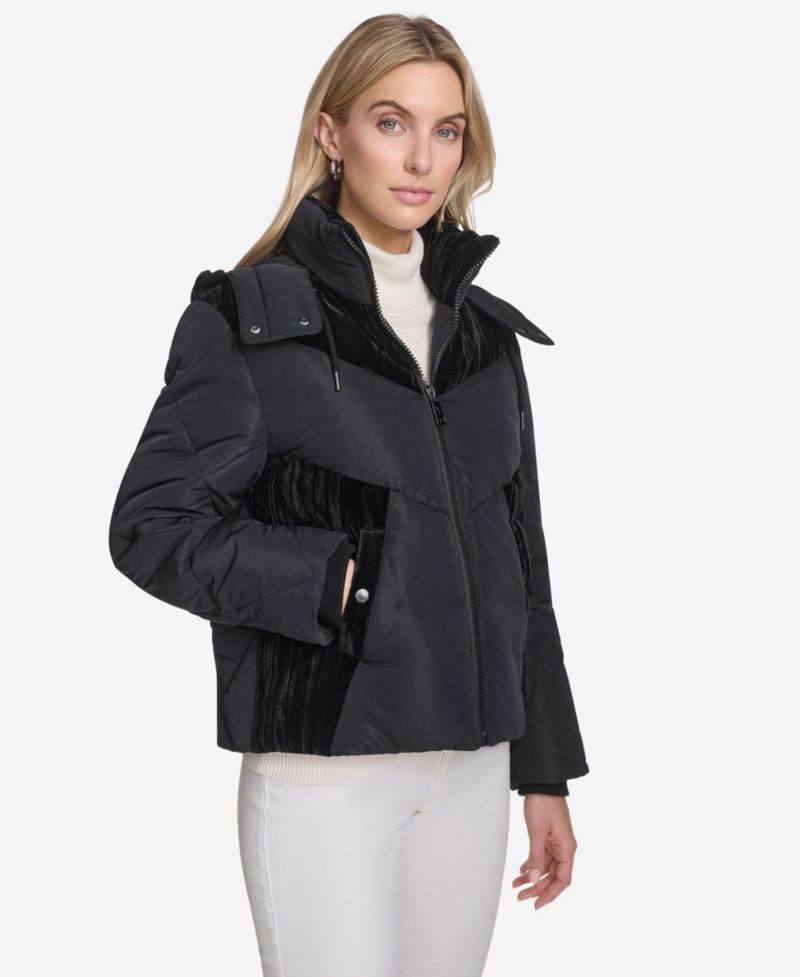 Women's Tayte Mixed Media Hooded Puffer Jacket