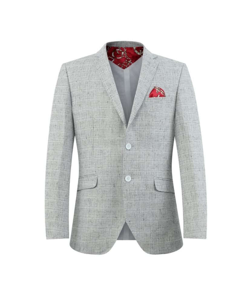 Boys Silver Slim Fit Melange Jacket