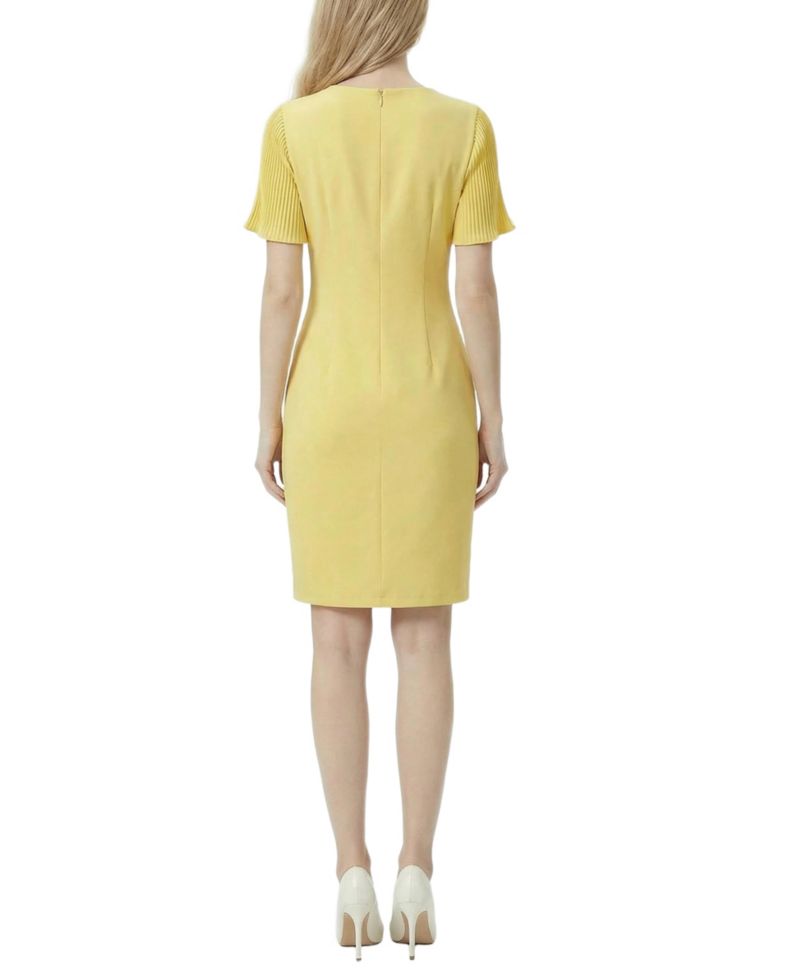 Petite Pleated Short-Sleeve Dress