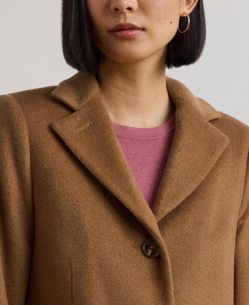 Petite Notched-Collar Walker Coat