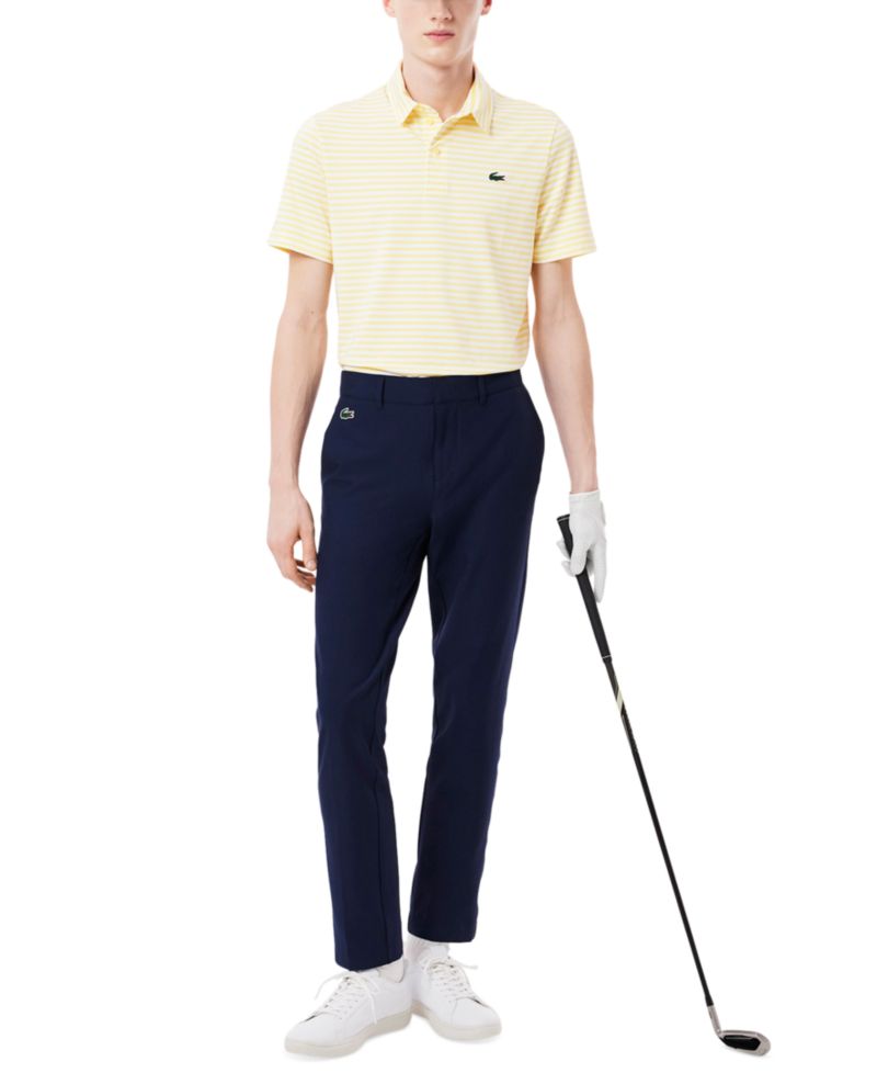 Men's Short Sleeve Striped Performance Polo Shirt