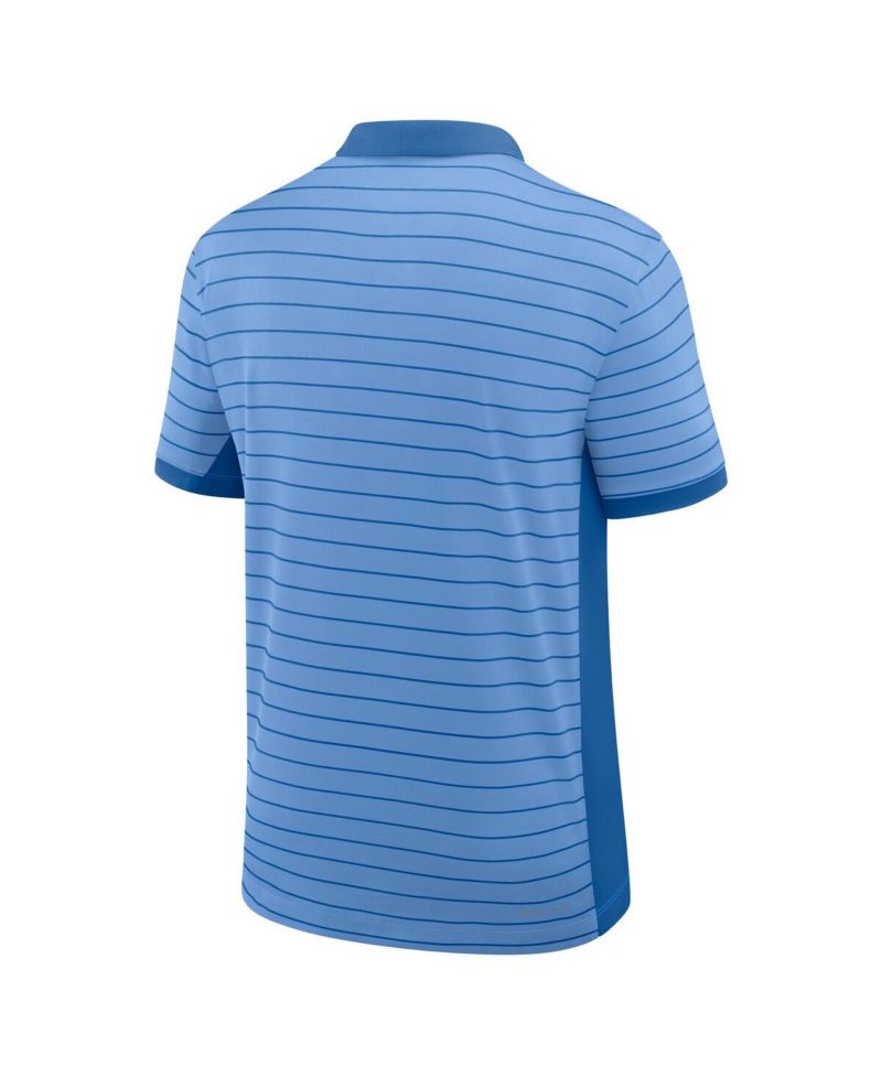 Men's Carolina Blue North Carolina Tar Heels 2025 Early Season Coaches Sideline Victory Stripe Performance Polo Shirt