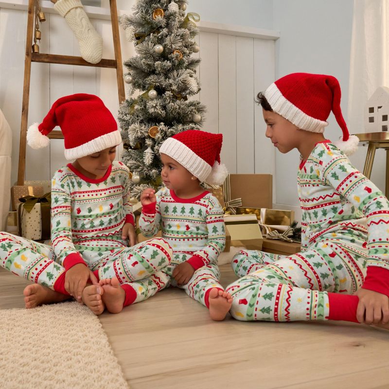 Holiday Family Pajamas Little and Big Kid Neutral Two Piece Pajamas