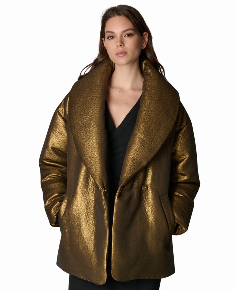 Women's Jacquard Wrap Shawl-Collar Jacket