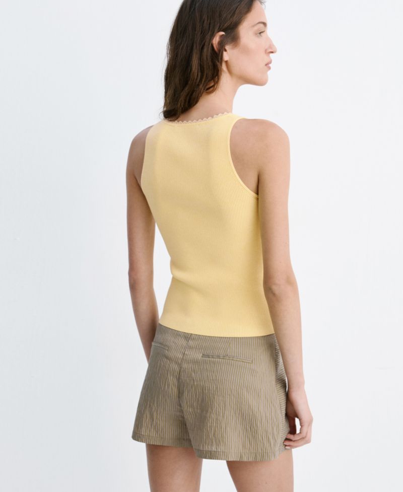 Women's Lace Detail Ribbed Top