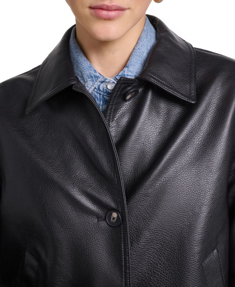 Women's Laydown Collar Cropped Snap Jacket