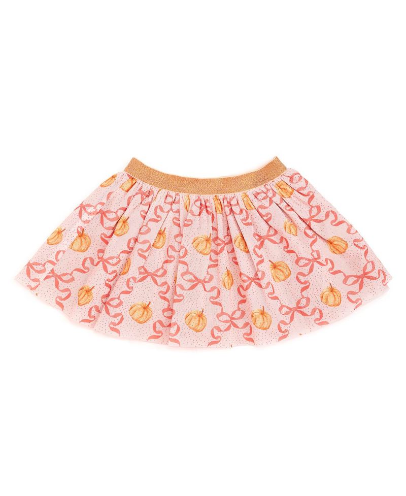 Little and Big Girls Pumpkin Trellis Tutu Skirt