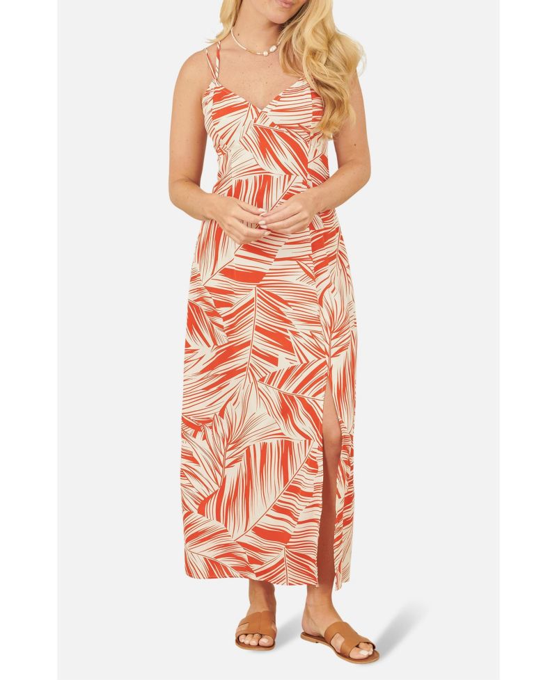 Women's Sleeveless V-Neck Cross Back Maxi Dress
