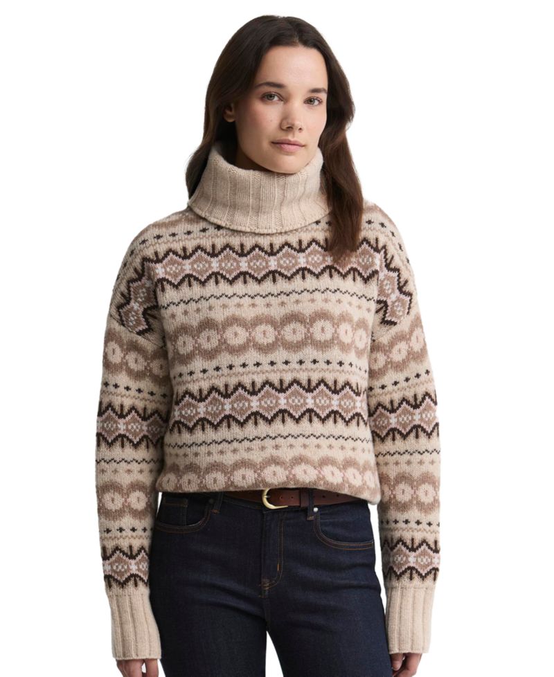 Women's Helen Knit Fair Isle Turtleneck Wool-Blend Sweater