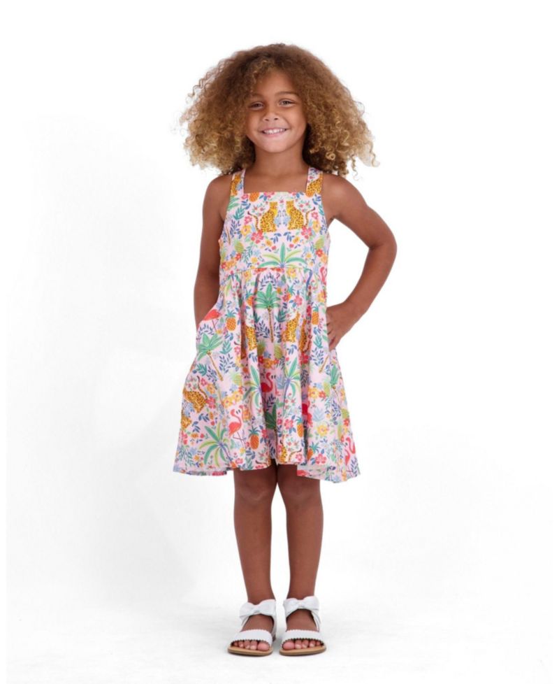 Andy and Evan Little Girls Toddler/Child Tiered Poplin Dress