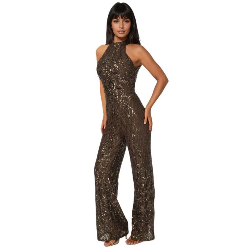 Women's Sequins Halter Jumpsuit
