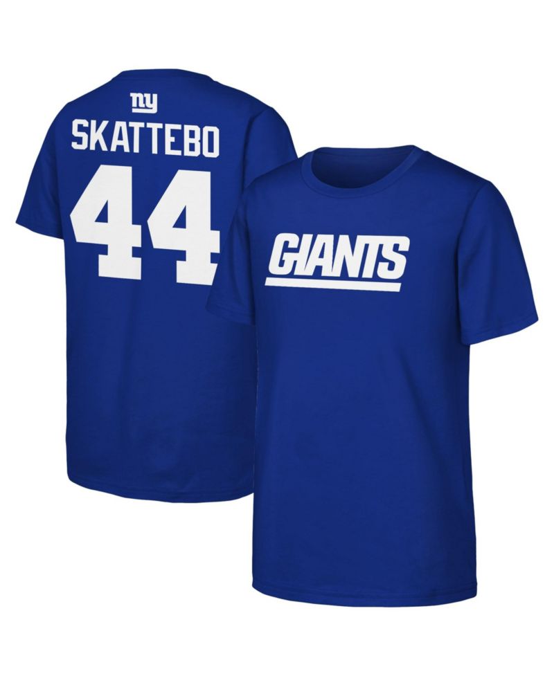 Big Boys and Girls Cam Skattebo Royal New York Giants Name & Number T-Shirt
