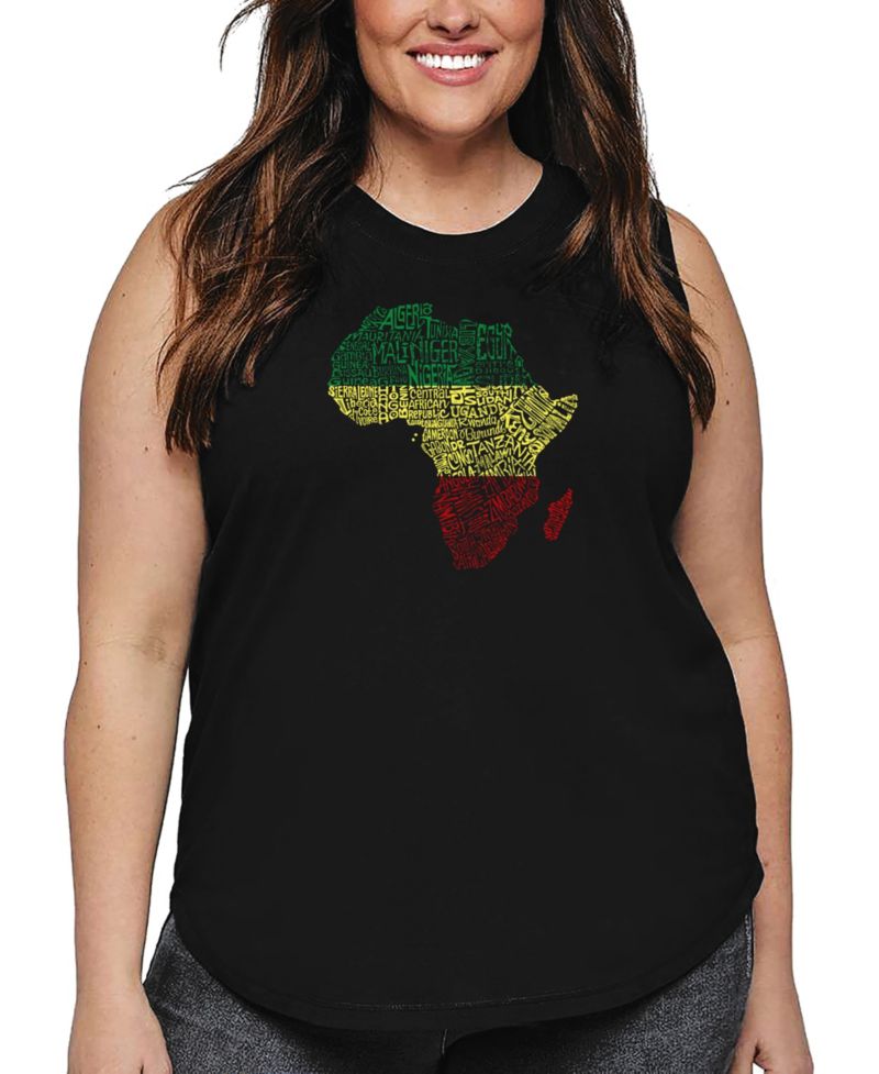 Plus Size Countries in Africa Word Art Tank Top