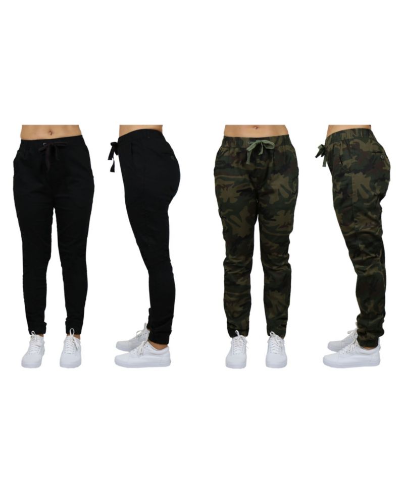 Women's Basic Stretch Twill Joggers, Pack of 2