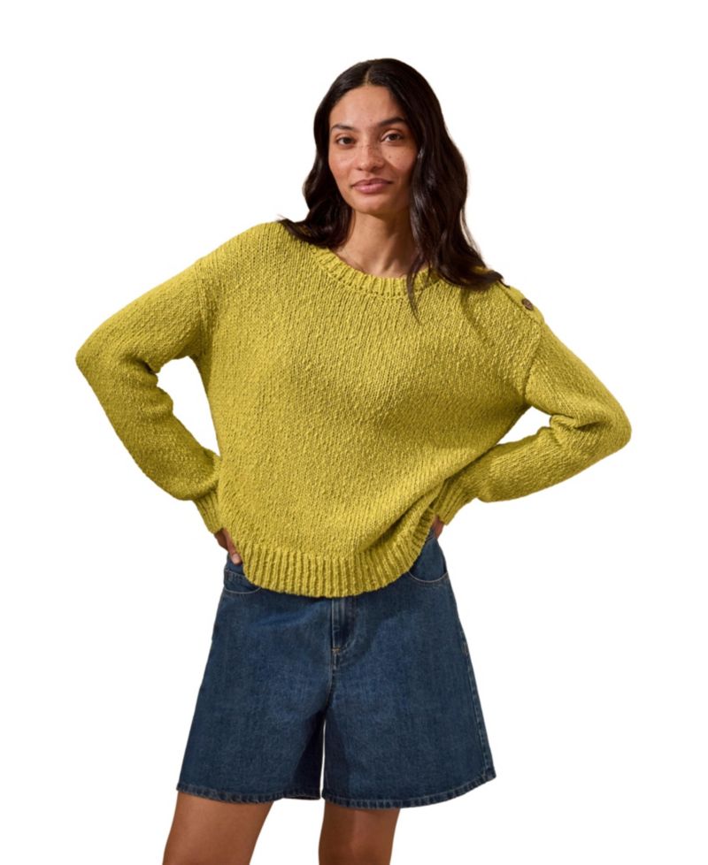 Women's Slub Knit Button Detail Sweater