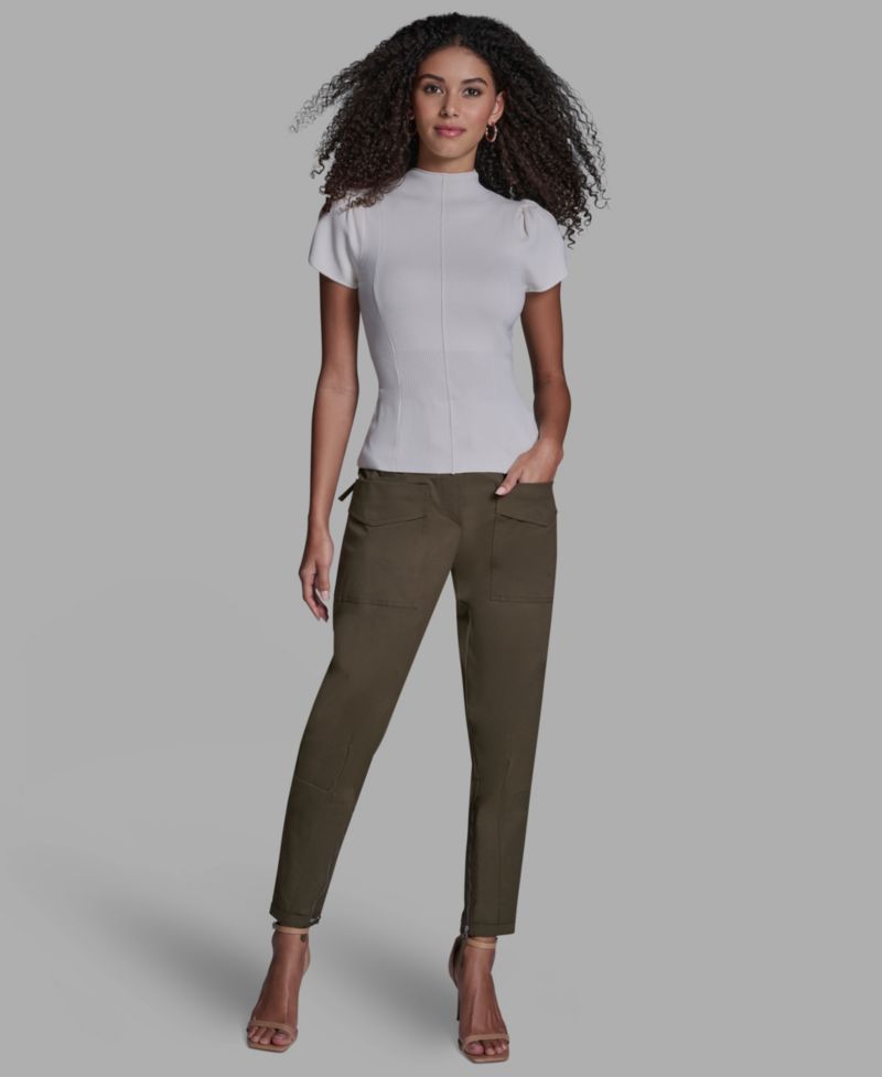 Women's Tulip Sleeve Cinch Waist Pull-On Top