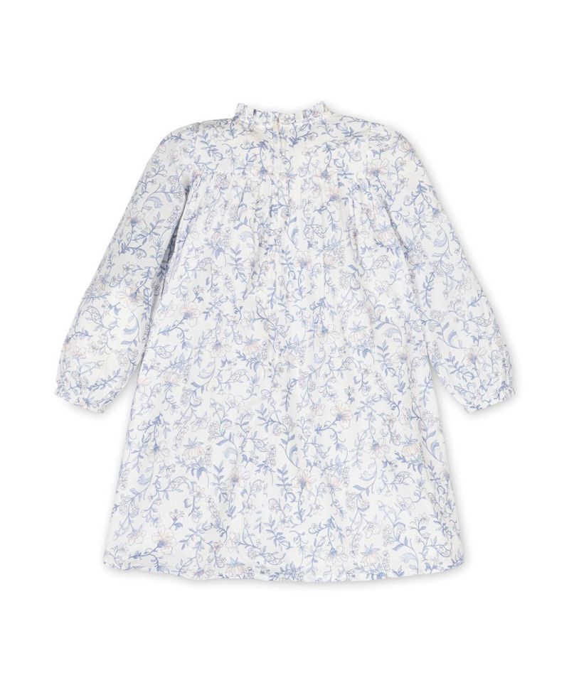 Baby Girls Hope and Henry Organic Long Sleeve Ruffle Neck Smocked Yoke Dress