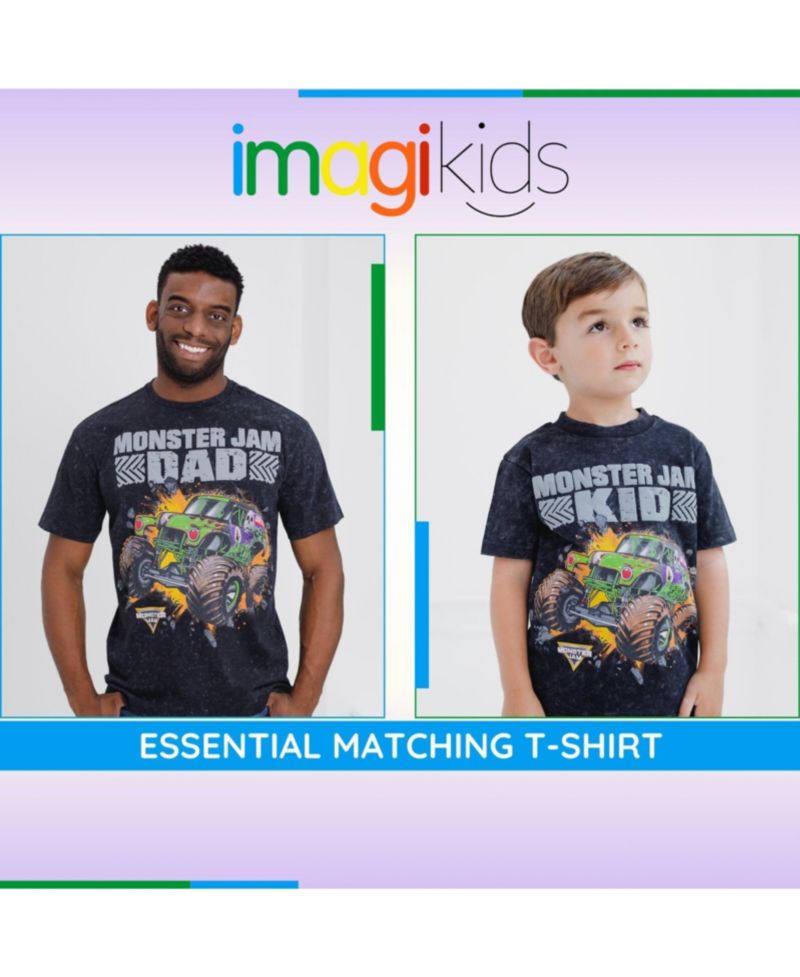 Little Boys Vintage Wash Matching Family T-Shirt to Adult Grave Digger