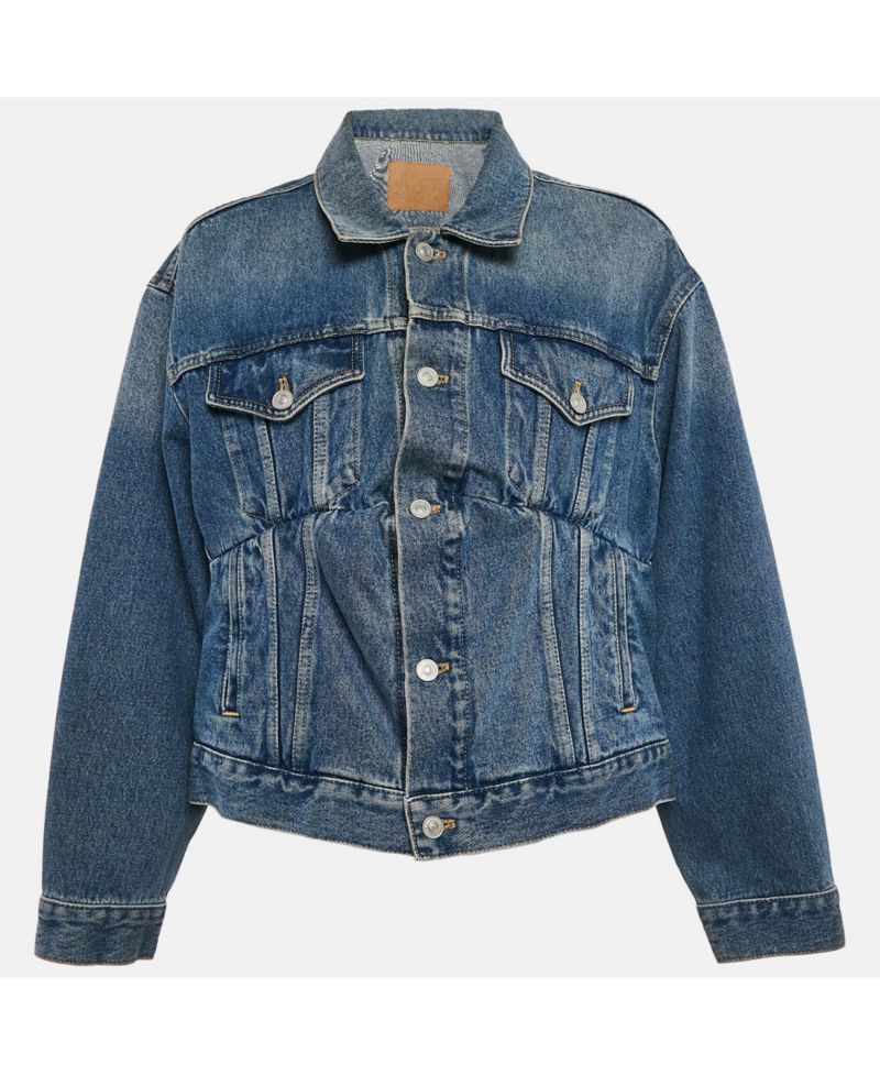 Women's Blue Denim Dart Detail Button Front Jacket