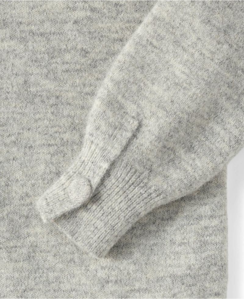 Women's Fuzzy Lantern Sleeve Mock Neck Mini Twofer Dress